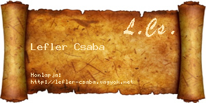 Lefler Csaba névjegykártya